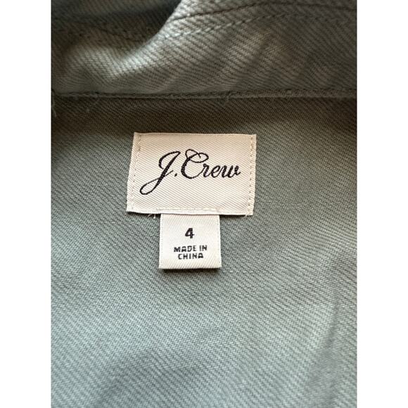 J. Crew Zip Front Chino Dress Army Khaki Green Size 4 - Picture 5 of 7